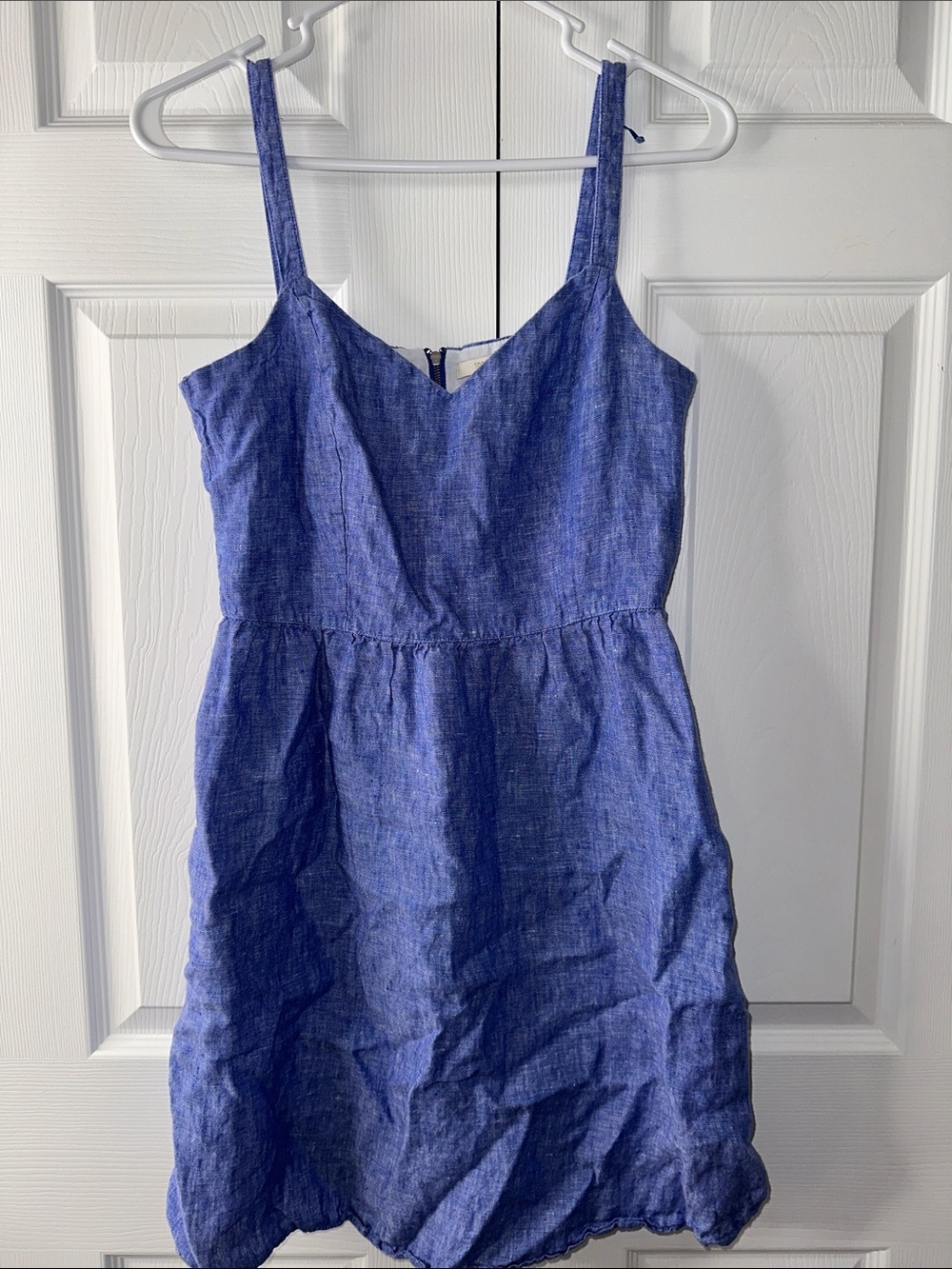 Cynthia Rowley Royal Blue Linen- Dress with Exposed Zipper
